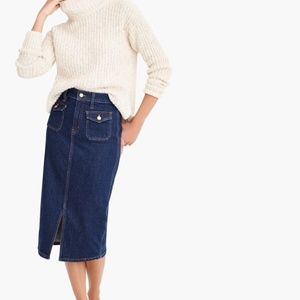J.Crew Blue Denim Midi Pencil Skirt